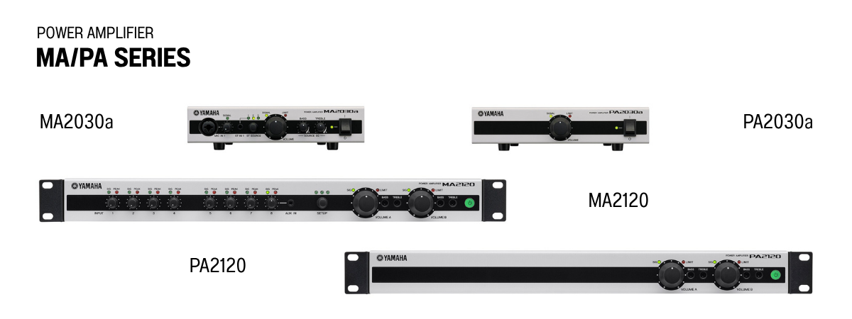 Immagine gamma amplificatori Yamaha Ma e PA