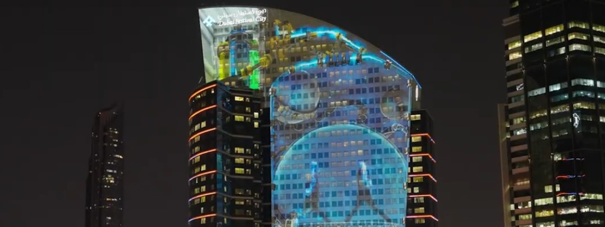 Immagine installazione videomapping Panasonic